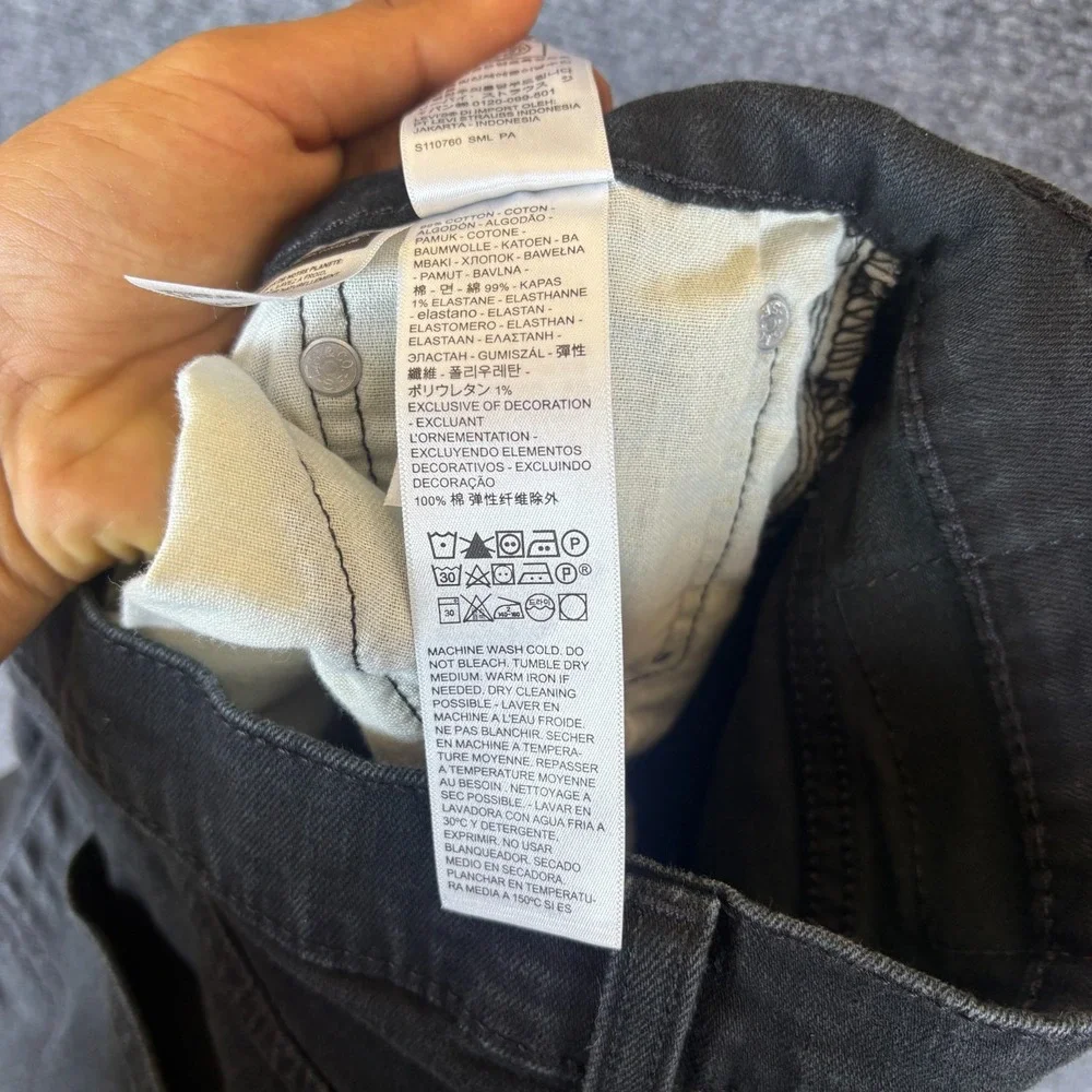 Levi's 511 Jeans Mens 32x29.5 Black Denim Cotton‎ Stretch Slim Fit Straight Leg